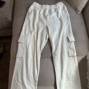 Cream/Off-White Wide Leg Cargo RVCA Sweatpants